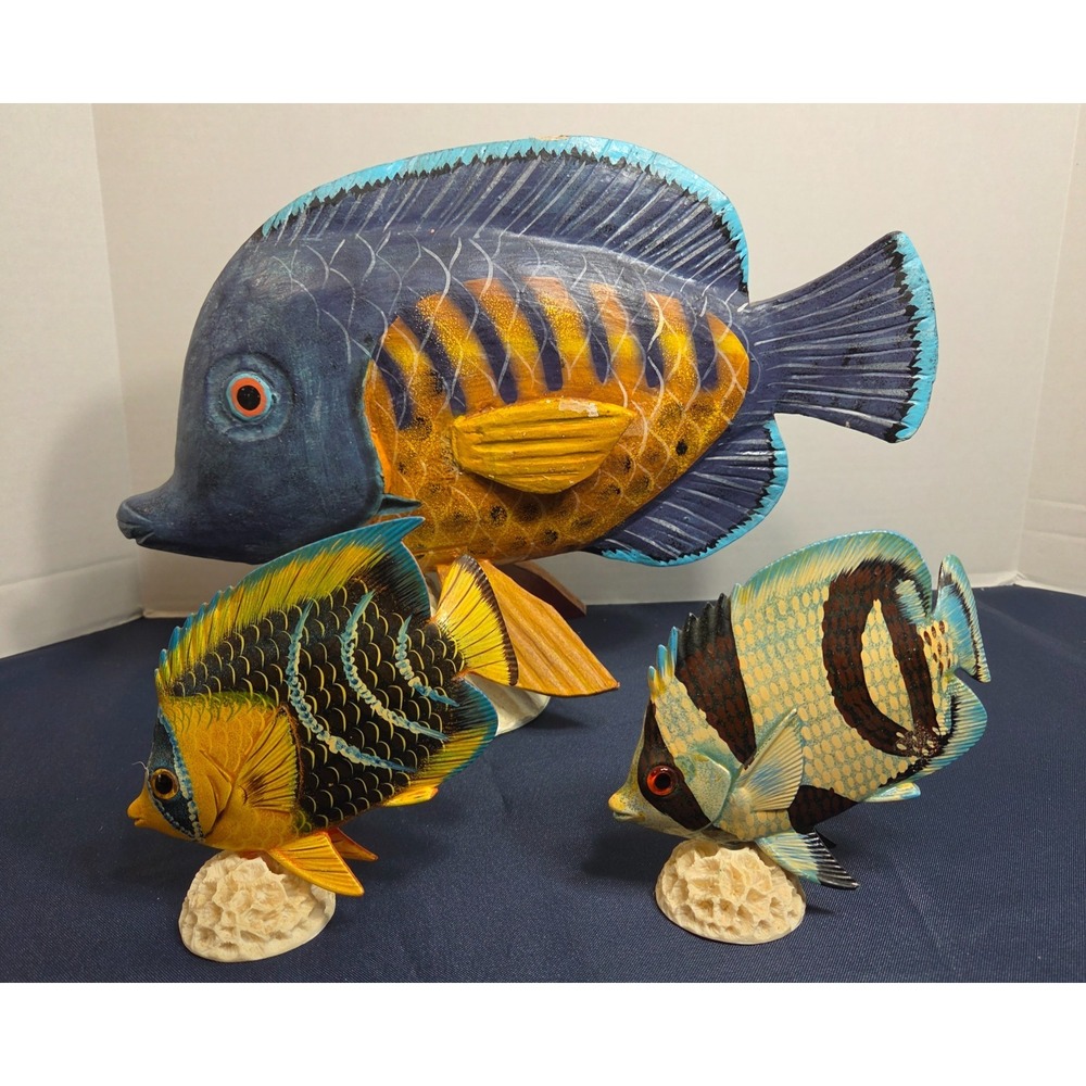 Decorative Wooden Fish Set of 3
